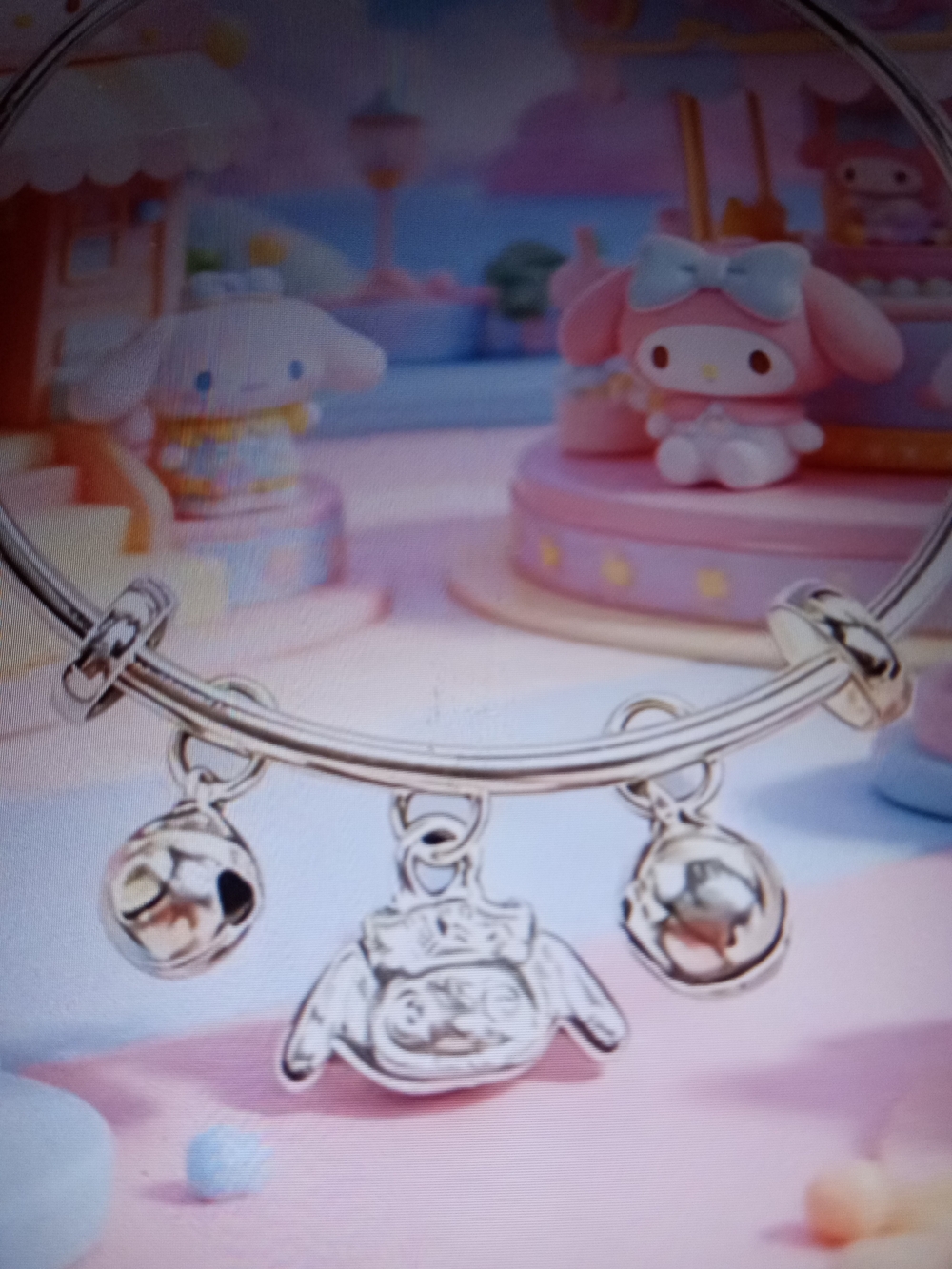 Silver Kids Charm Bangle Bracelet with My Melody Character Charm